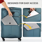 Merax Softside Luggage Set Softshell Lightweight 3 Piece Spinner Suitcase 22" - Image 8