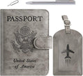 Passport Holder With Luggage Tag Cover Wallet RFID Blocking Leather Case Travel by PASCACOO