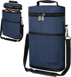 opux 2 Bottle Wine Carrier Tote, Insulated Leakproof Wine Cooler Bag, Wine - Image 8