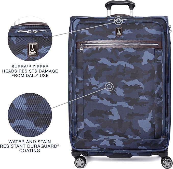 Travelpro Platinum Elite Softside Expandable Checked Luggage, 8 Wheel Spinner - Image 2