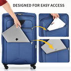 Merax Softside Luggage Set Softshell Lightweight 3 Piece Spinner Suitcase 22" - Image 2