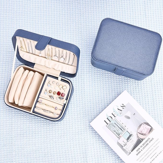 2 Layer Portable Jewelry Box, Large Jewelry Travel Case - Image 5