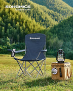 SONGMICS 2 Pack Folding Camping Chairs, Load 330 lb, Cup Holder and High - Image 2