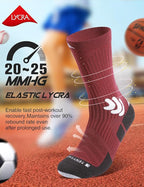 Men's Compression Running Socks: Coolmax Athletic Crew Socks Moisture Wicking - Image 3