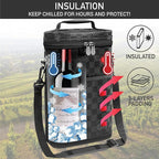 opux 2 Bottle Wine Carrier Tote, Insulated Leakproof Wine Cooler Bag, Wine - Image 2