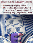 Cotton Quilted Tote Bag for Women – Large Beach & Travel Tote - Image 6