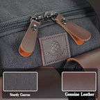 Canvas Duffle Bag for Men 50L Travel Duffel Bags Expandable Genuine Leather - Image 5