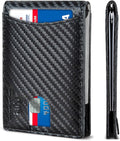 SERMAN BRANDS RFID Blocking Slim Bifold Genuine Leather Minimalist Front Pocket by SERMANBRANDS