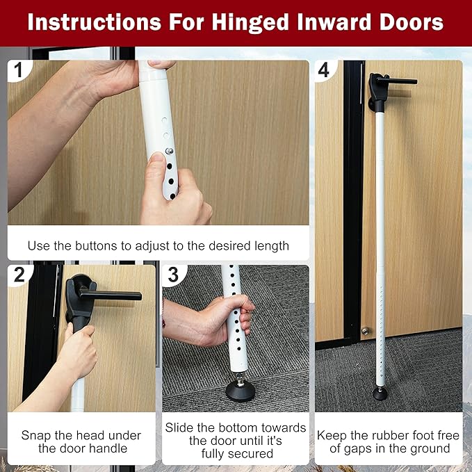 Sliding Door Security Bar, 3 Pack Adjustable Heavy Duty Sliding Door Lock Bar - Image 8
