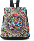 Jursccu Embroidered Women Backpack Purse, Fashion Canvas Travel Anti-theft by Jursccu