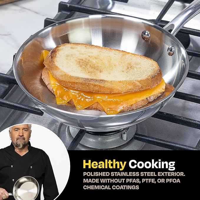 Guy Fieri's Flavortown 8" Stainless Steel Fry Pan - Image 3