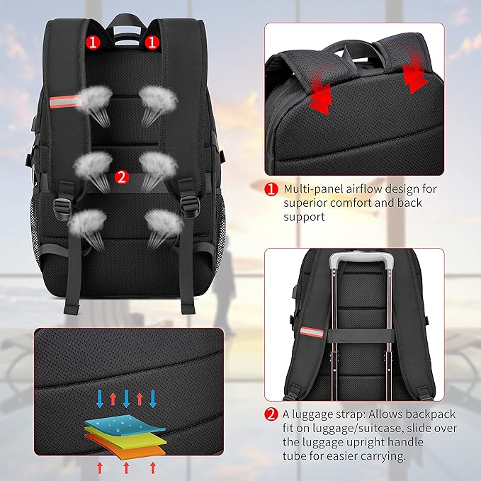 17.3 inch Laptop Backpack, School Bookbag Computer Rucksack - Image 5