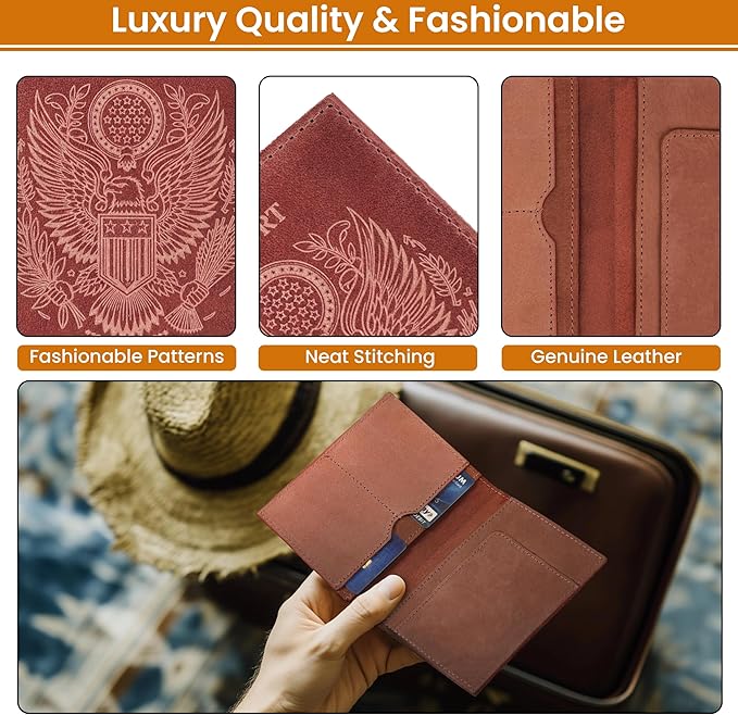 LEATHER VILLAGE Leather Passport Holder Cover – Travel Wallet - Image 5