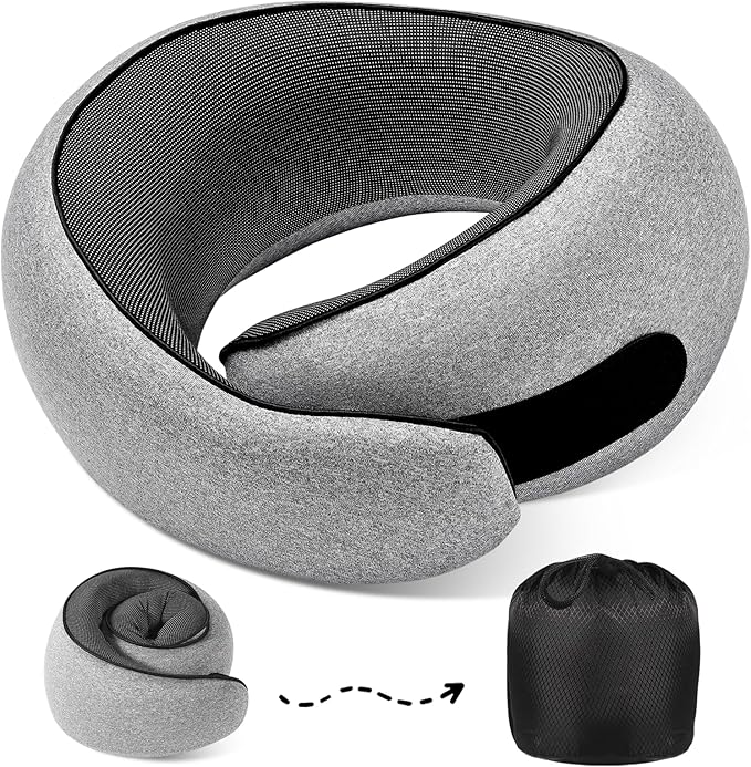 Travel Neck Pillows, 100% Memory Foam Filling, Travel Pillows by 4litamz