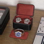 ROTHWELL 2 Watch Travel Case for Men | Compact PU Leather Protective Box - Image 2