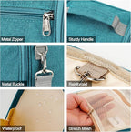 Travel Hanging Toiletry Bag for Women and Men, 6 Organizer Compartments, Holds Full Size Bottles, Extra Large Cosmetic Accessories, Makeup essentials, Bathroom Water-resistant Toiletries Bag, Blue