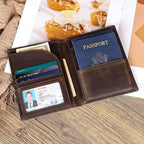 Polare Full Grain Leather Passport Holder RFID Blocking Travel Bifold Wallet - Image 8