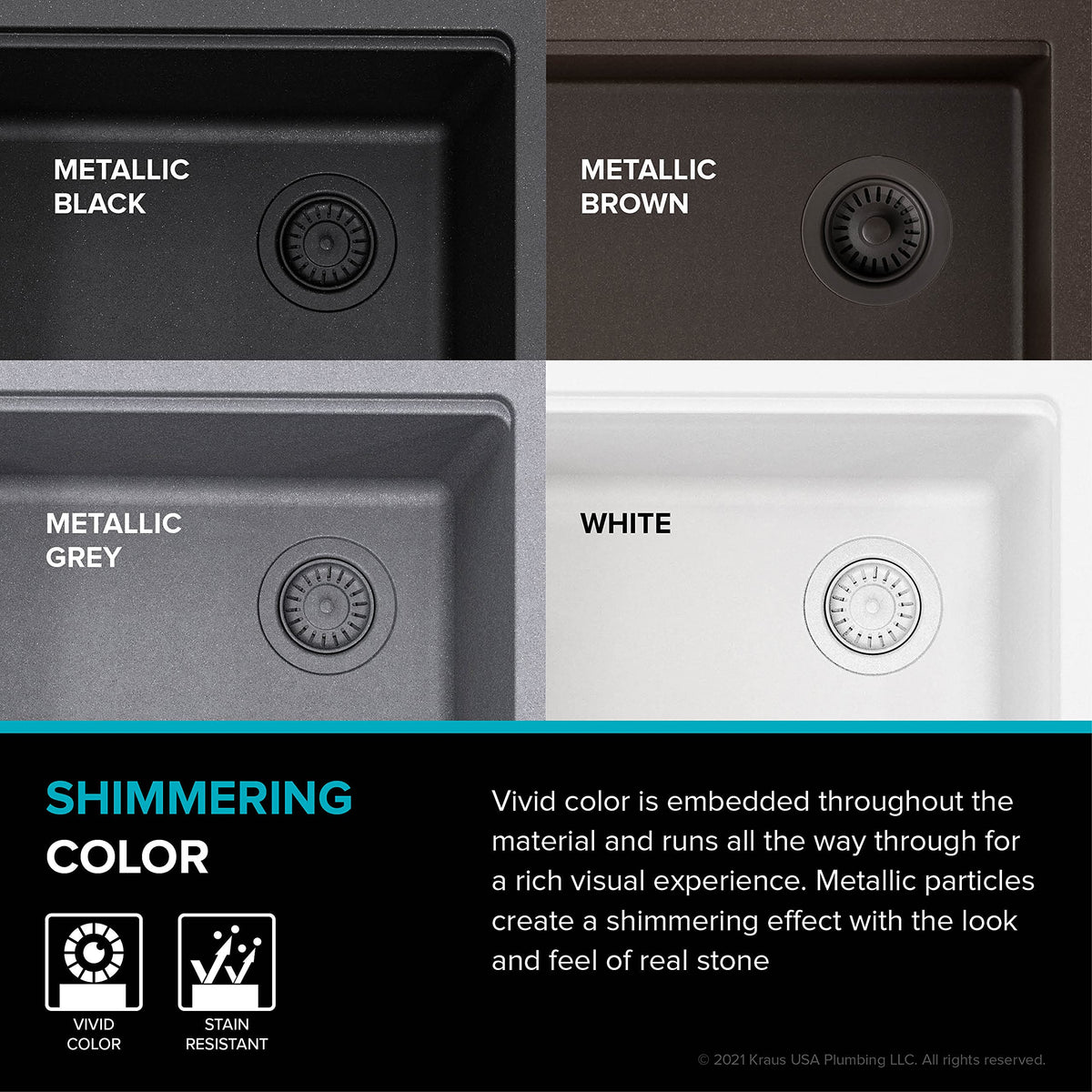 Metallic White 32 in Undermount Granite Kitchen Sink KGUW1 (White / 32 Inch / Sink)