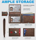 Airtag Wallet for Men, with Cash Pocket 2 ID Window 13 Cards, Slim Leather - Image 2