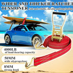 2Pack Ratchet Straps Heavy Duty, 2” 32Ft Tie Down Straps Ratchet, Tie Down - Image 5