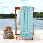HILLFAIR Cotton Turkish Beach Towels, Quick Dry Lightweight Sand Free Peshtemal - Image 6