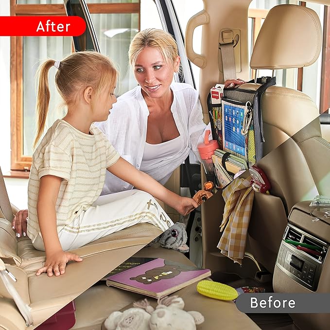 Helteko Backseat Car Organizer, Kick Mats Back Seat Protector - Image 3