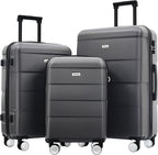 Merax Luggage Sets of 3 Piece Carry on Suitcase Airline Approved, Hardcase by Merax