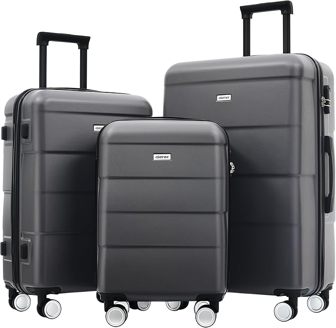 Merax Luggage Sets of 3 Piece Carry on Suitcase Airline Approved, Hardcase by Merax