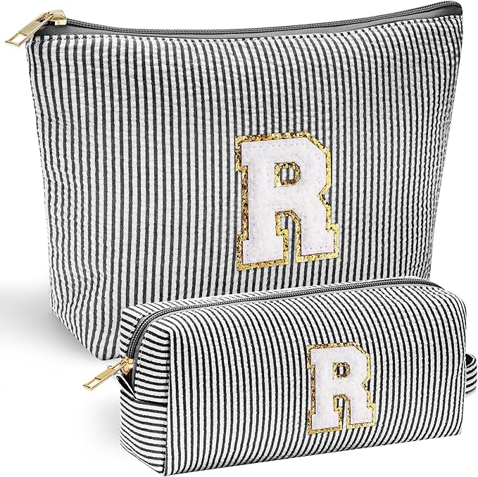 YOOLIFE Initial Makeup Bag for Women, Travel Cosmetic Bag by YOOLIFE