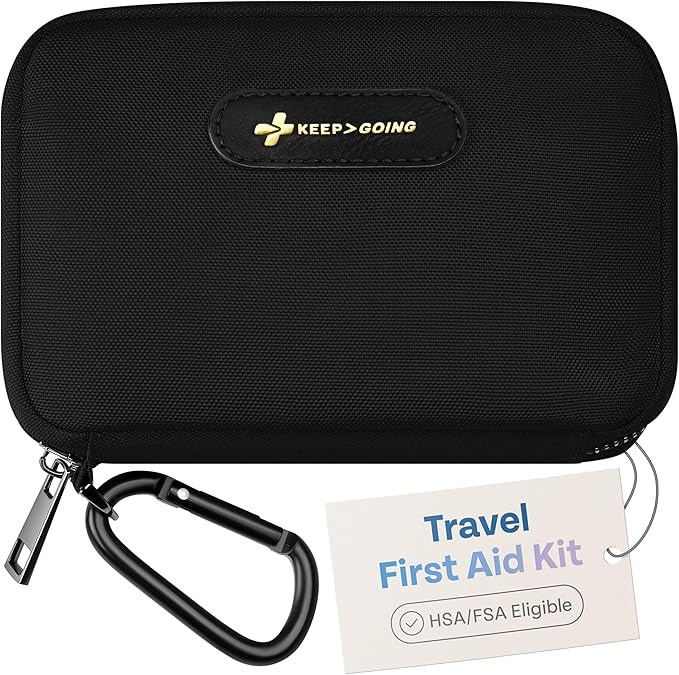 KeepGoing Travel First Aid Kit for Car, Camping and Outdoor Emergencies by KEEP%3EGOING