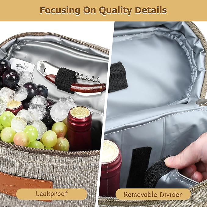 Tirrinia 2 Bottle Wine Gift Tote Carrier - Image 3