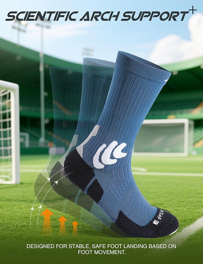 Men's Compression Running Socks: Coolmax Athletic Crew Socks Moisture Wicking - Image 5