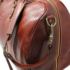 Cenzo Duffle Vecchio Brown Italian Leather Weekender Travel Duffle Bag - Image 6