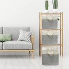SIMPLE HOUSEWARE Fabric Storage Cubes, 3 Pack - Image 2