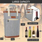 opux Two Bottle Wine Bag Carrier Tote, Insulated Leakproof 2 Bottle Wine Cooler - Image 4