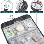 PAVILIA Hanging Toiletry Bag Women Men, Travel Kit Foldable Large Toiletries - Image 3