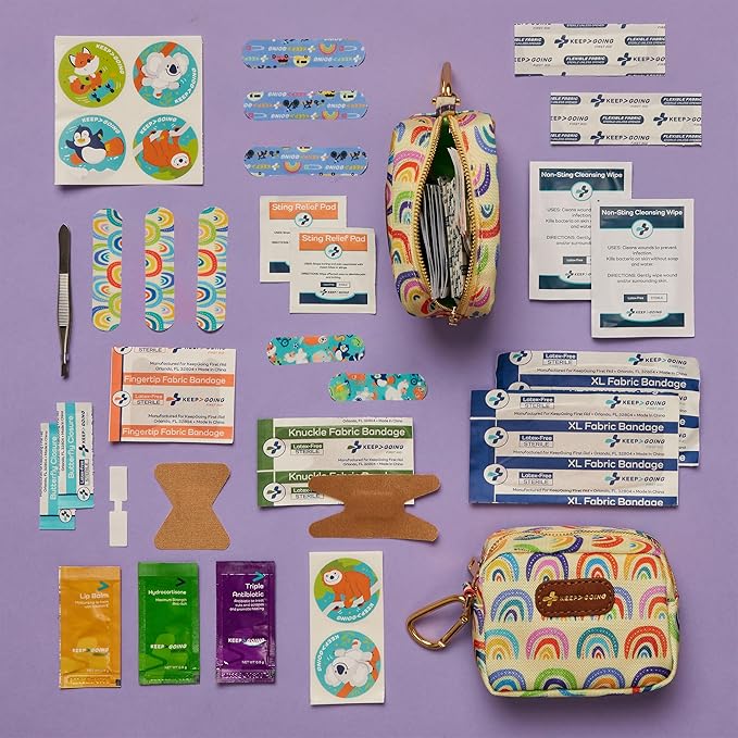 KeepGoing Small Travel First Aid Kit Kids – 60 Pc. Mini First Aid Kit - Image 2