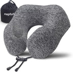 napfun Travel Pillow for Airplane, Premium Memory Foam Neck Pillow for Flight by NAPFUN