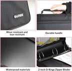 SUNEE Zippered Binder Bag with Handle, 2-Inch 3-Ring O-Ring, 500-Sheet Capacity - Image 5