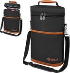opux 2 Bottle Wine Carrier Tote, Insulated Leakproof Wine Cooler Bag, Wine - Image 8