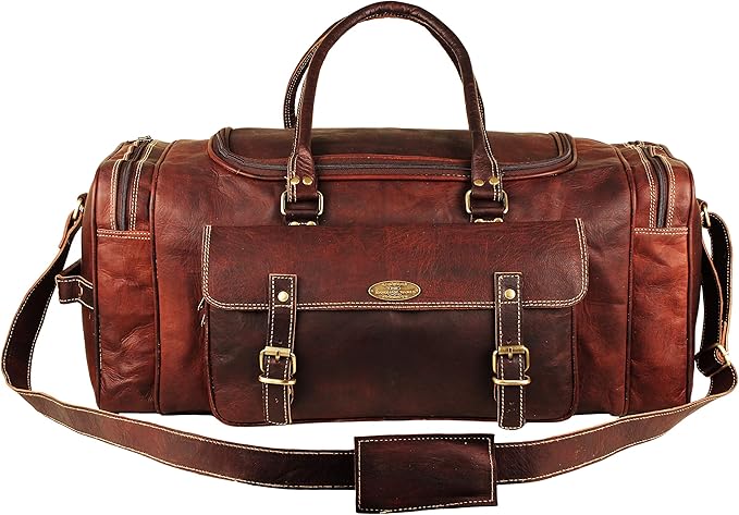 Men’s Gym Sports Overnight Weekender Bag Leather Travel Bags - Image 8