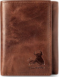 BULL GUARD Best Leather Men's RFID Trifold Wallet by BullGuard