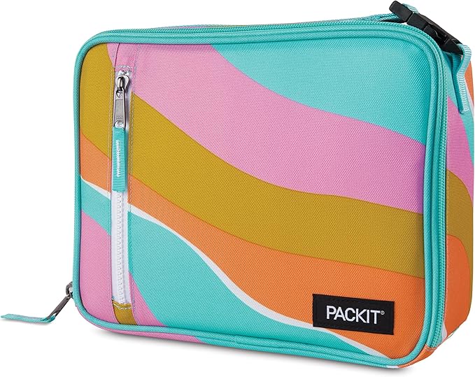 PackIt Freezable Classic Lunch Box, Retro Wave, Built by PackIt