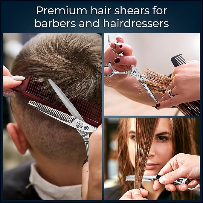 Saki Ha Professional Hair Shears Set 5.5 Inch - Includes Hair Scissors, Thinning Shears and Razor - Handmade from Japanese Steel