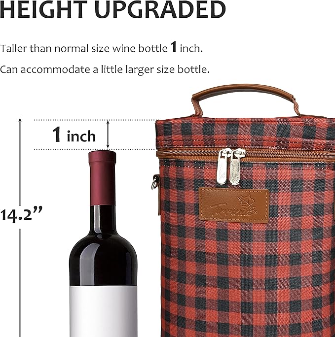 Tirrinia 2 Bottle Wine Gift Tote Carrier - Image 6