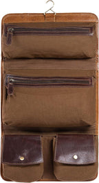 KomalC Premium Buffalo Leather Hanging Toiletry Bag Travel Dopp Kit - Image 2
