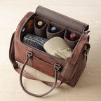 Wine Enthusiast 6-Bottle Leather Wine Tote Bag | Handcrafted Leather Wine - Image 4