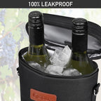 opux Wine Bag 2 Bottle Wine Tote Carrier, Insulated Wine Cooler Bag - Image 5