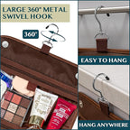 PAVILIA Hanging Toiletry Bag Women Men, Foldable Cosmetic Organizer Travel Bag - Image 6