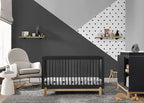 Delta Children Poppy 4-in-1 Convertible Crib, Midnight Grey/Natural - Image 3